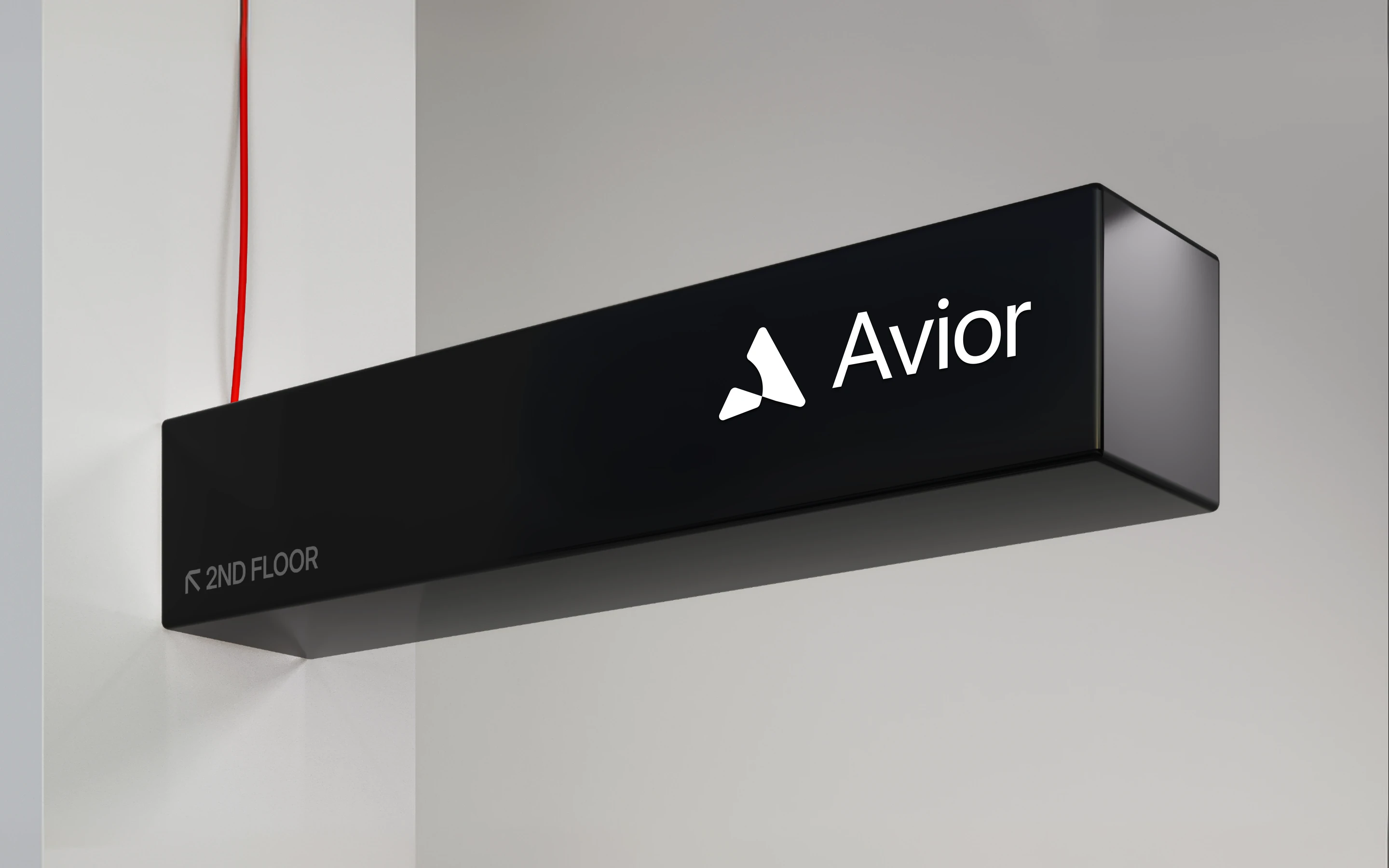 The Avior mark on a sign.
