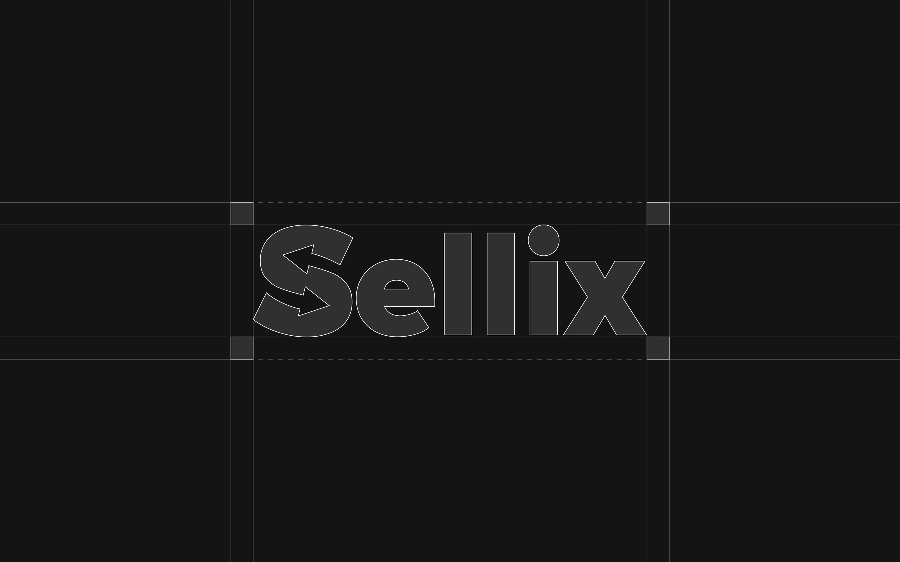 The Sellix wordmark, drawn on its construction grid.